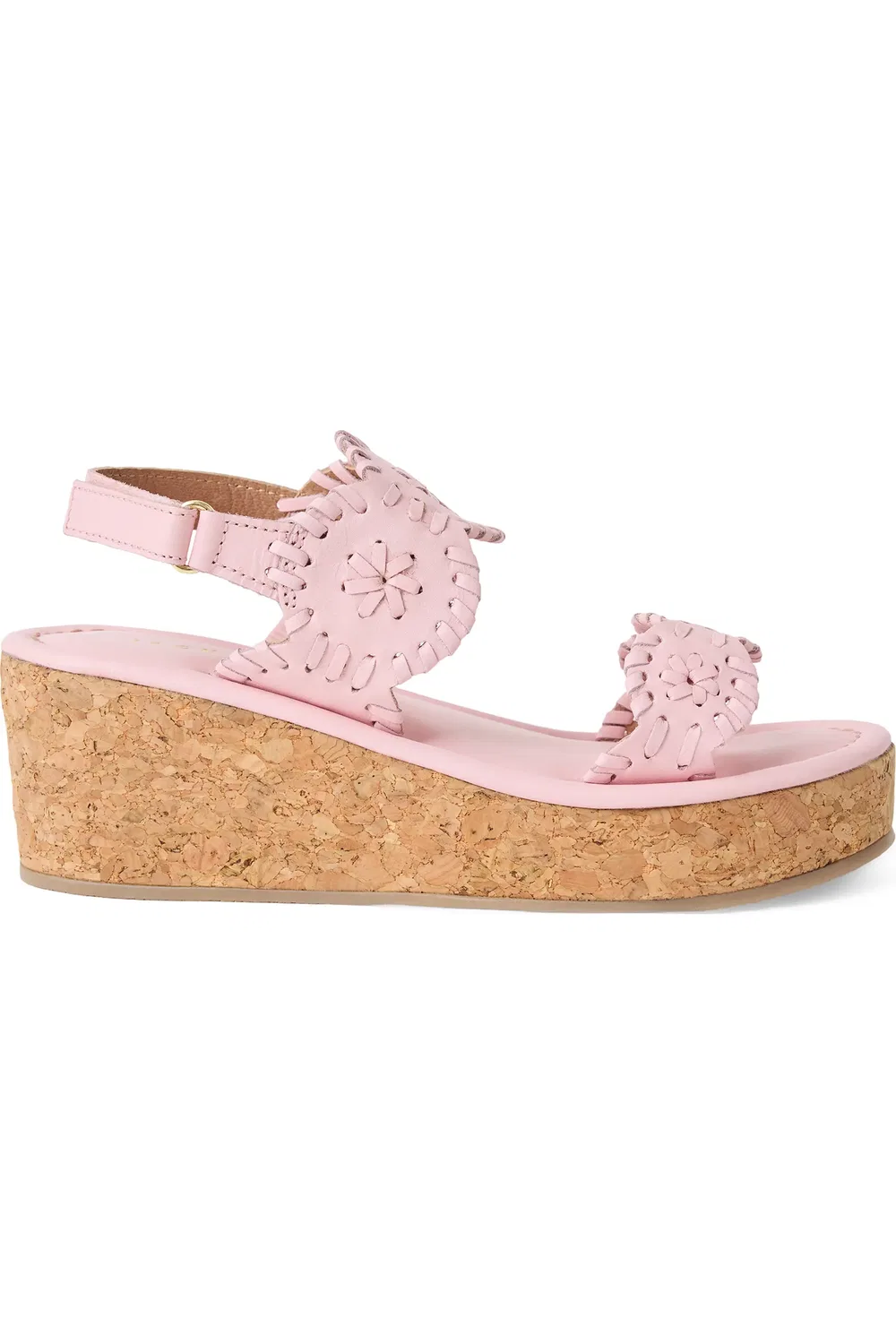 Детские сандалии на платформе и танкетке с ремешком Lauren Jack Rogers, Chalk Pink — фото 3