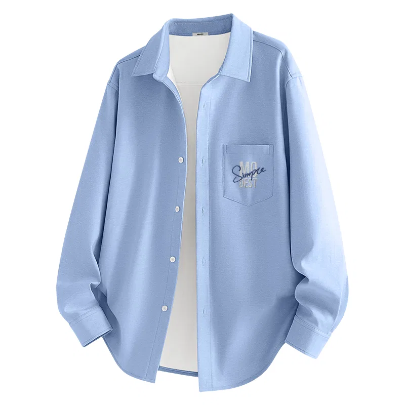 Детская рубашка с флисовой подкладкой Humble Lifestyle Chest Logo MINISO, Light Blue