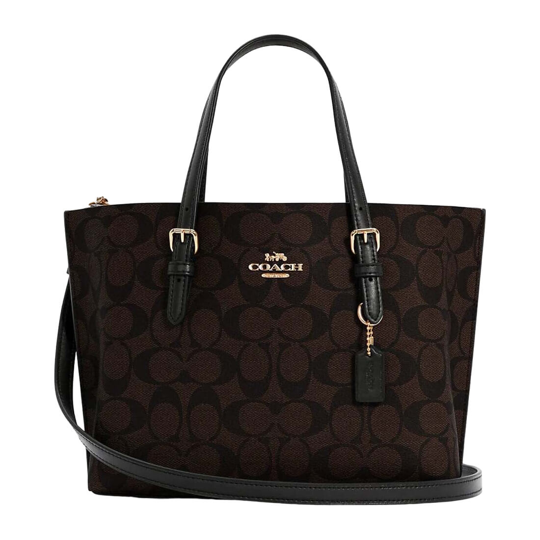 

Сумка Coach Outlet Mollie Tote 25 in Signature Canvas, темно-коричневый/черный