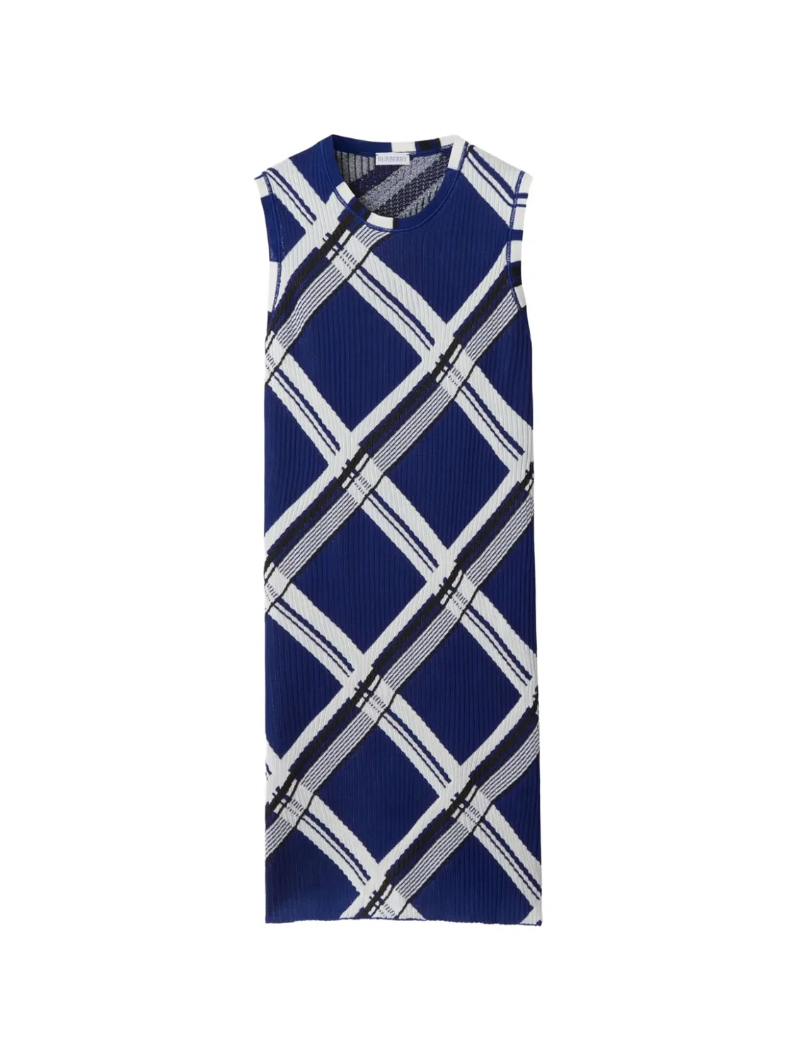 Шелковое платье в клетку Burberry, синий