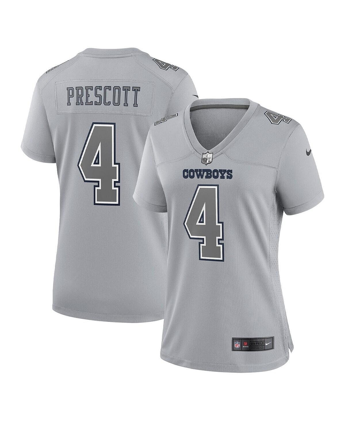 

Женское джерси dak prescott grey dallas cowboys atmosphere fashion game jersey Nike, серый