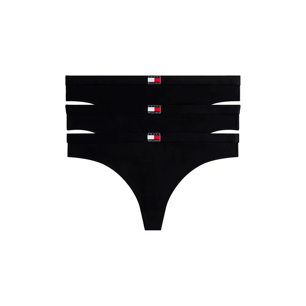 Набор трусов-стрингов Tommy Hilfiger Heritage Logo, 3 предмета, черный