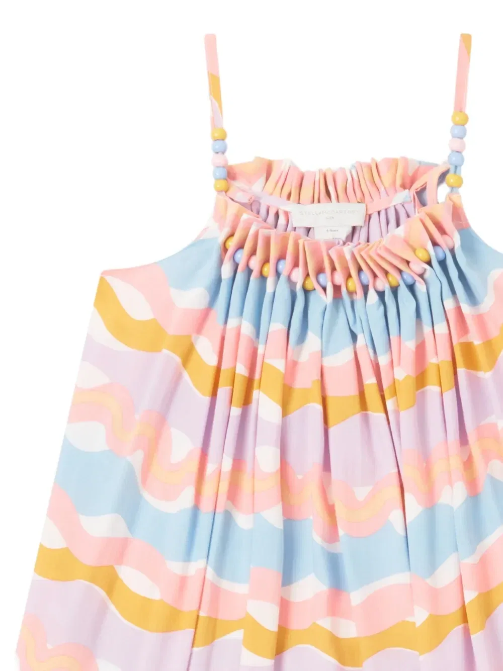 Платье с бусинами и волнистым принтом Stella McCartney Kids, розовый — фото 3