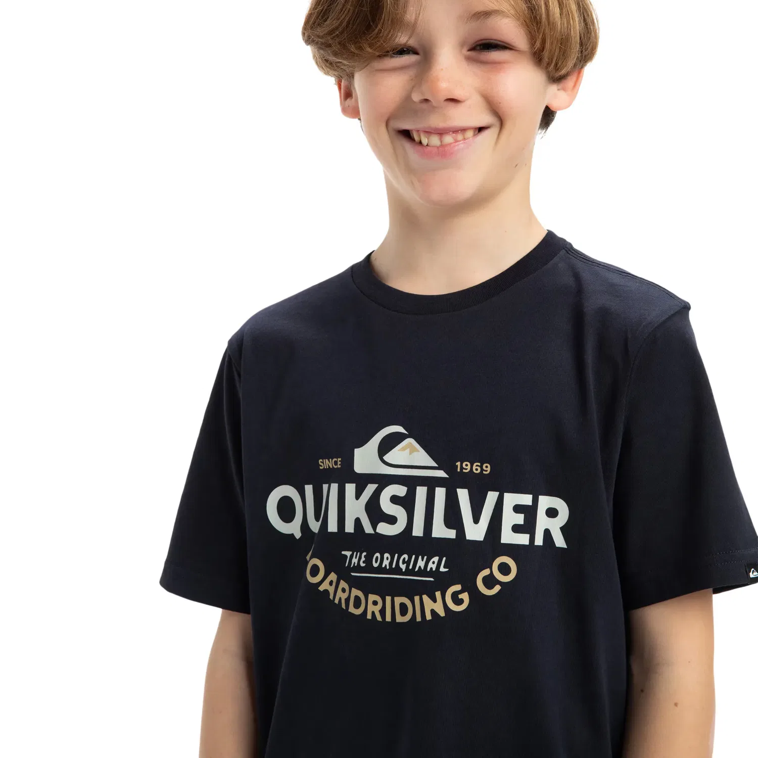 Детская футболка для мальчиков с принтом Ev Typed Out Quiksilver, Azul Marino — фото 4