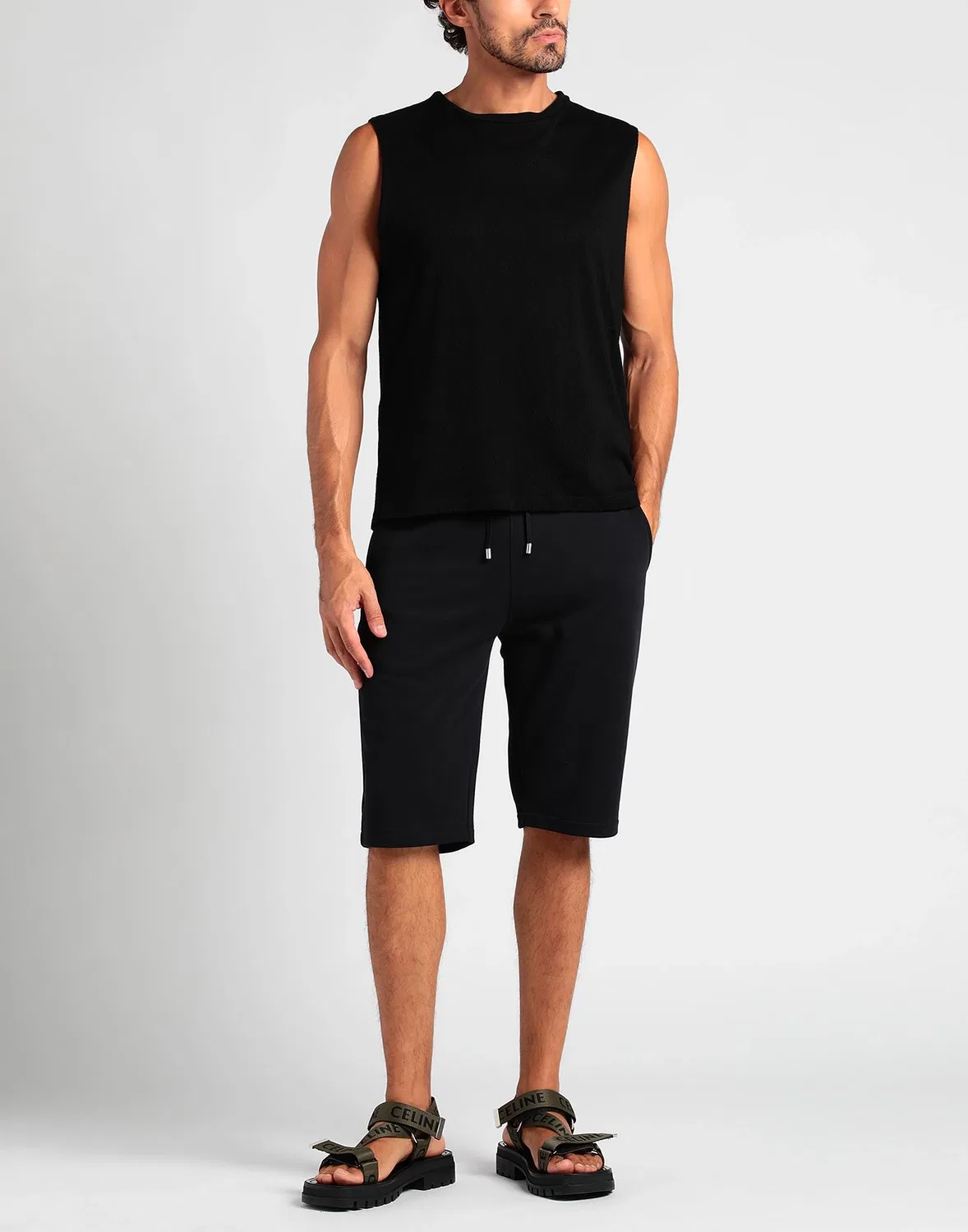 Мужские спортивные шорты с принтом Athletic Shorts Balmain, черный — фото 4