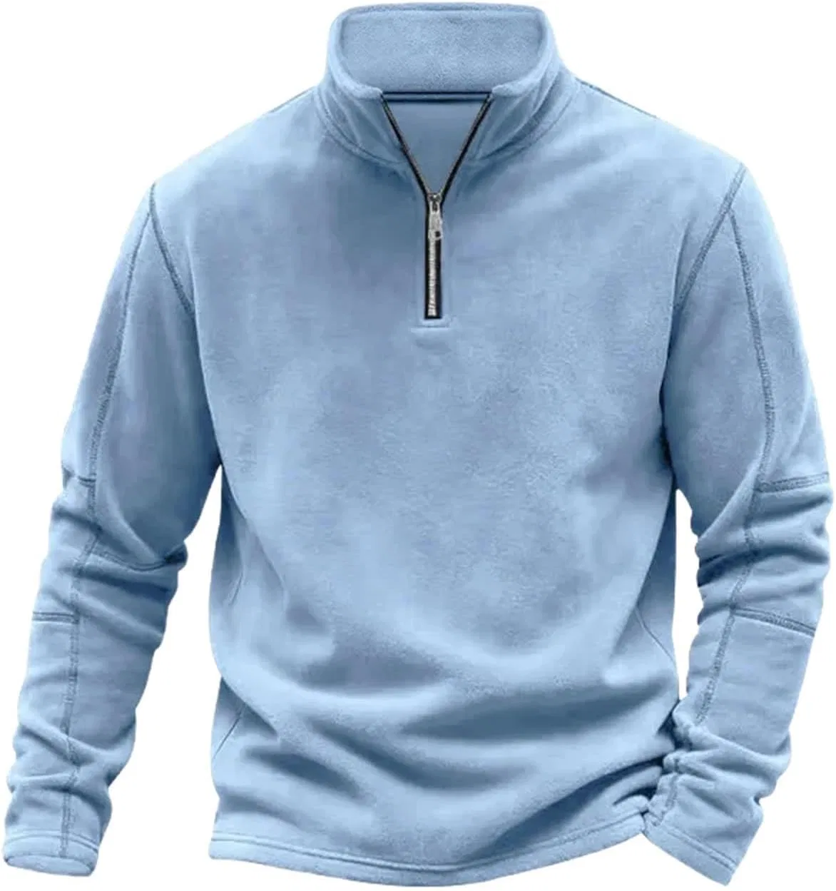 Мужской флисовый пуловер с полузастежкой Casual, Sky Blue