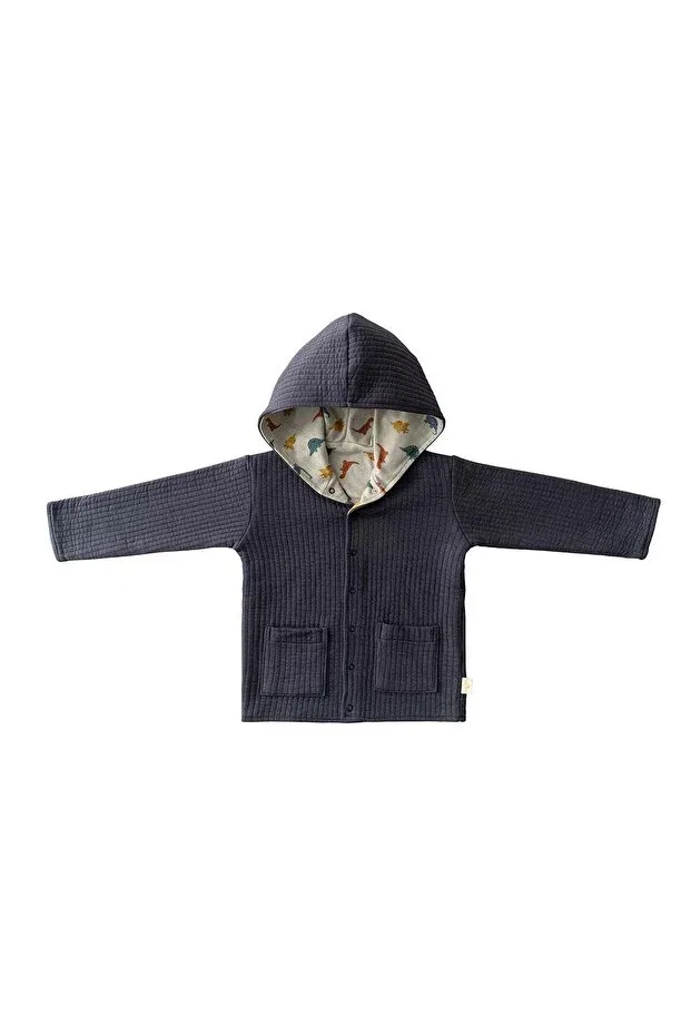 Детская куртка для девочек стеганая Double Sided Quilted Jacket Miela Kids, Navy Blue