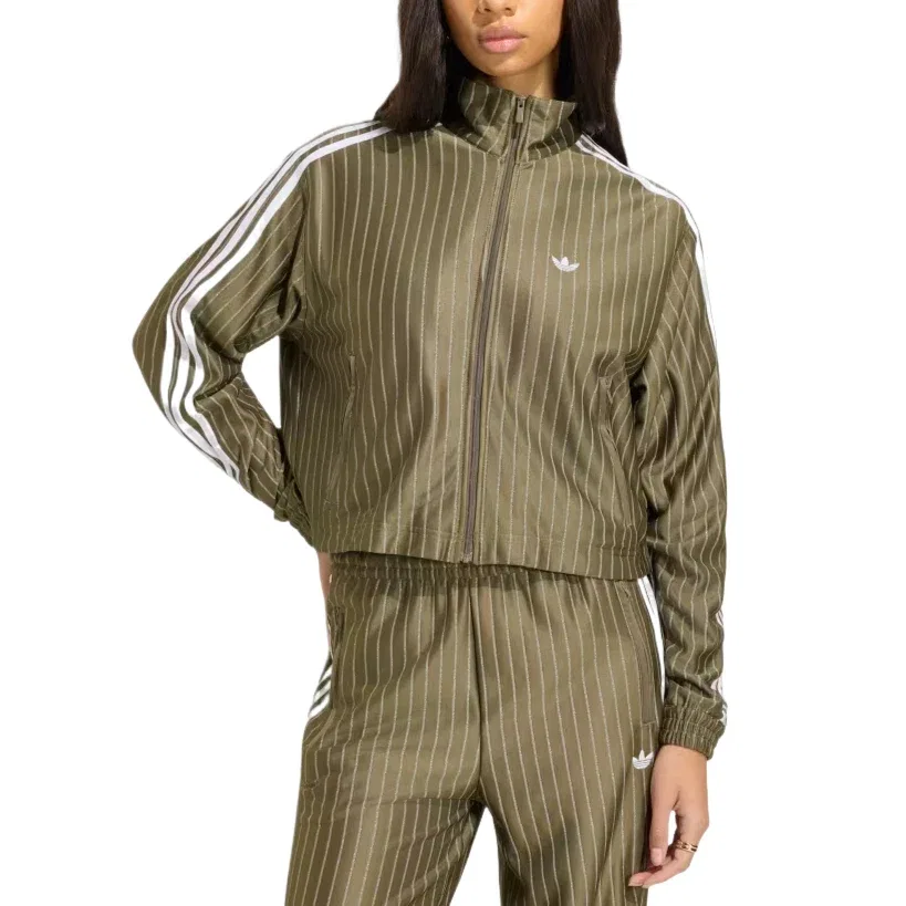 Женская куртка с принтом Firebird Pinstripe Adidas, зеленый — фото 2