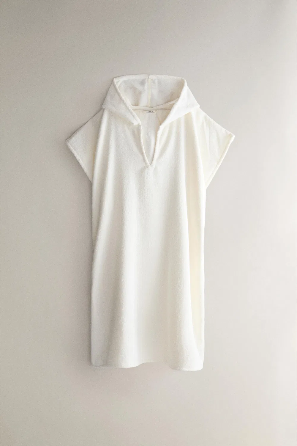 Пончо из хлопка Терри-Бич ZARA, Ivory
