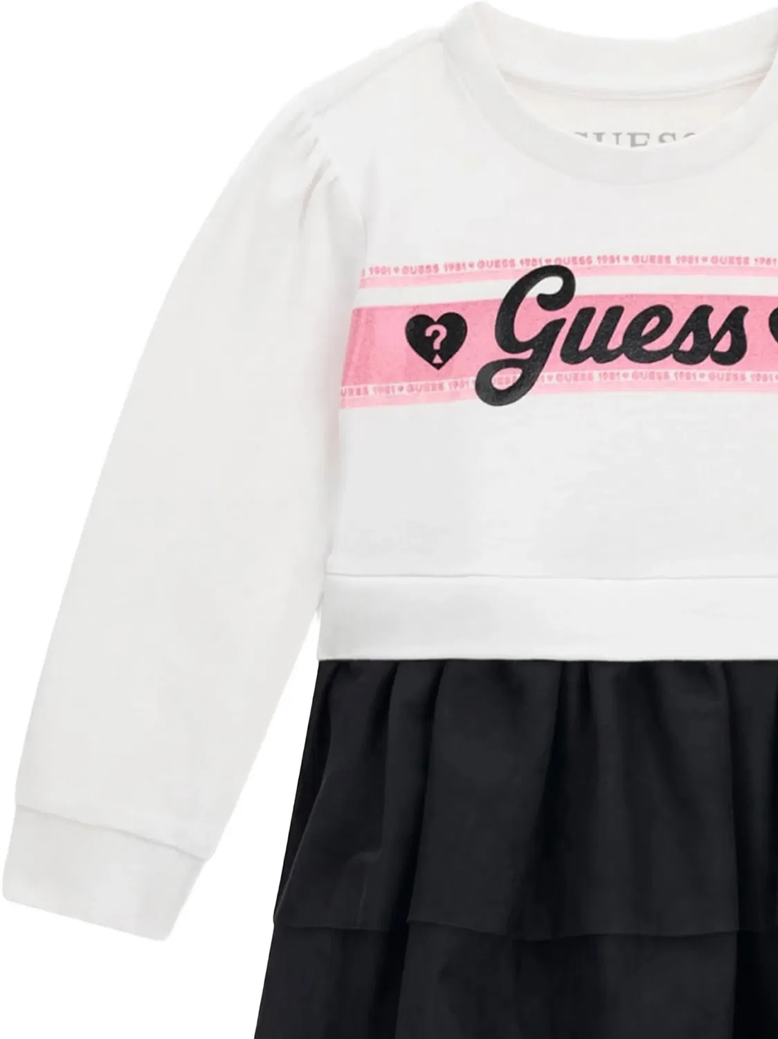 Платье с оборками и логотипом Guess Kids, белый — фото 3