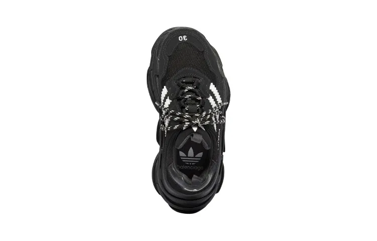 Детские кроссовки Balenciaga X Triple S Sneaker Kids, с шнуровкой, Черный — фото 4