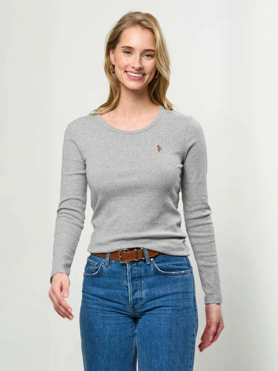 Топ «UWCarlotte» серого цвета с пятнистым рисунком U.S. POLO ASSN. — фото 2