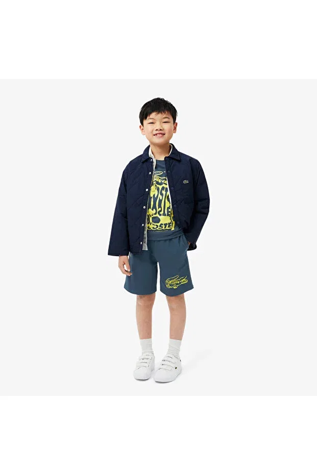 Детские шорты для мальчиков с принтом Lacoste, C7z-Blue — фото 4