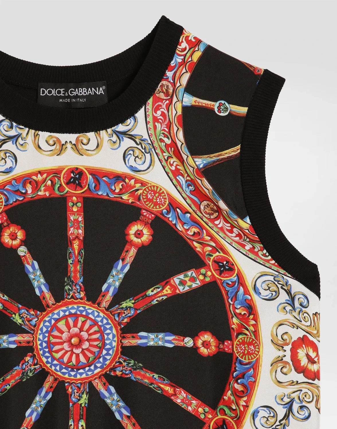 Легкий топ из гладкого трикотажа Dolce & Gabbana, черный — фото 3