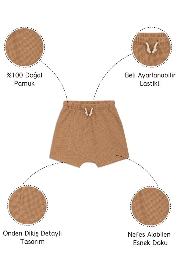 Детские шорты для мальчиков хлопковые Sportswear Hoppies, Bronze Coffee — фото 3