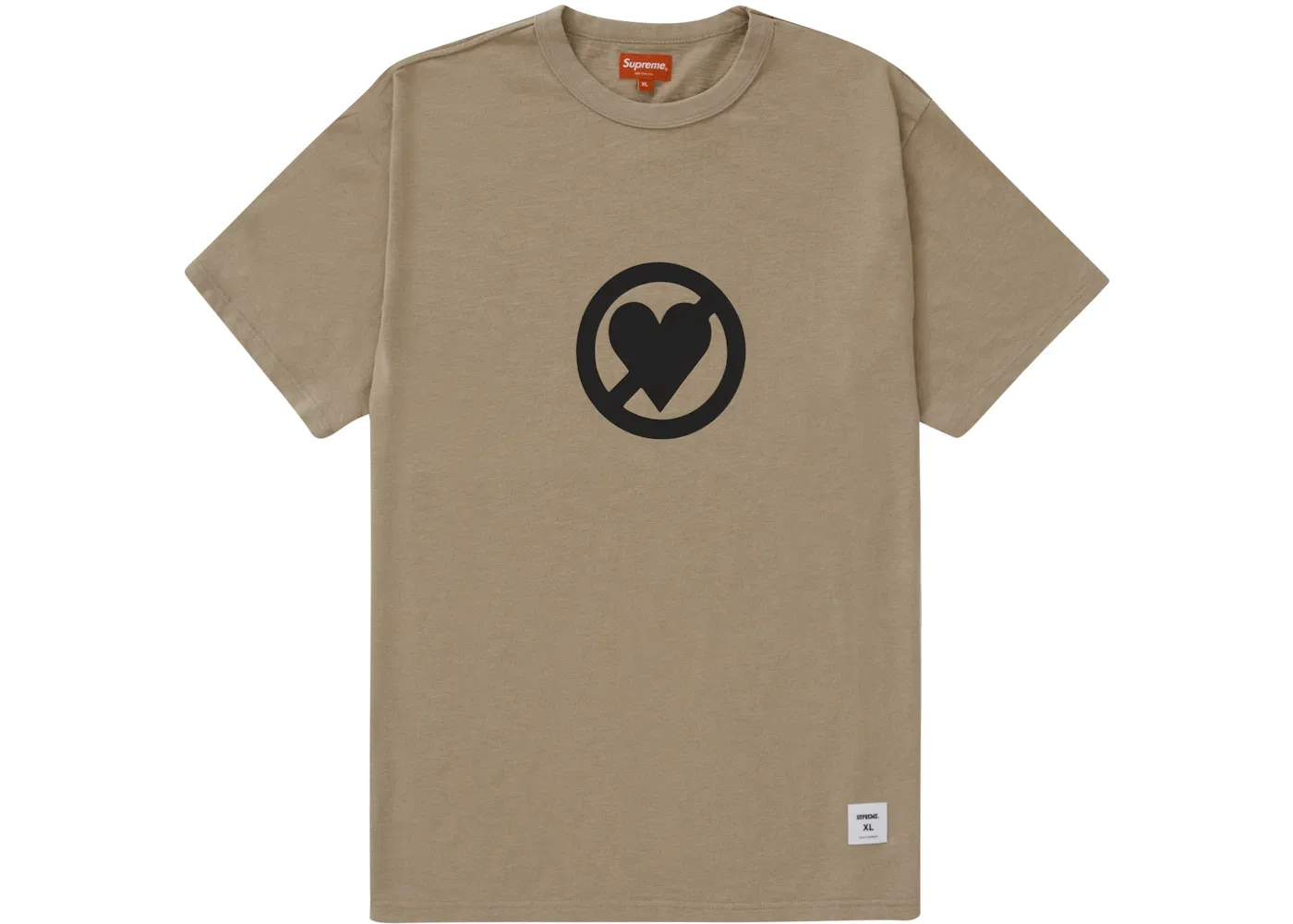 Мужская футболка с принтом Supreme No Love S/S Top, Dark Tan