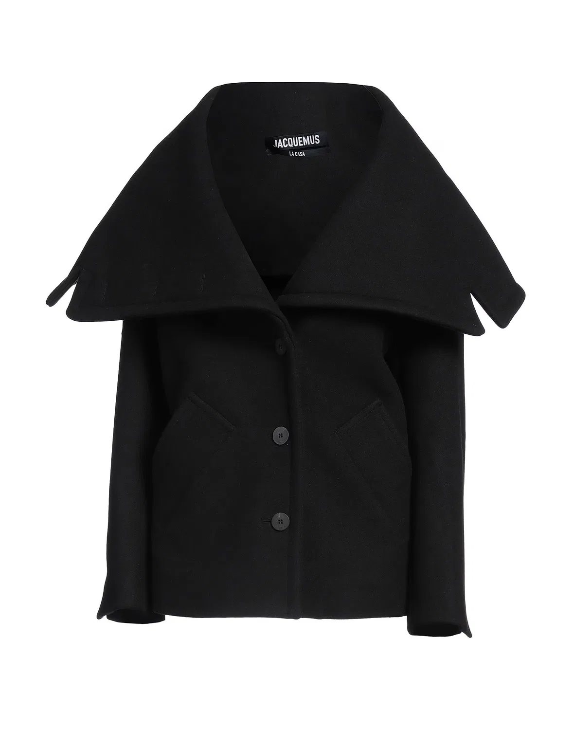 Женское однобортное пальто из шерсти Jacquemus, черный