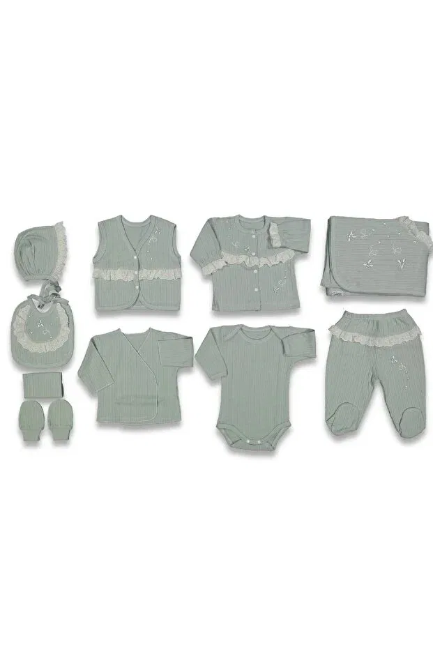 Детский комплект боди для новорожденных девочек с вышивкой Dragonfly Cherub Baby, Green — фото 4
