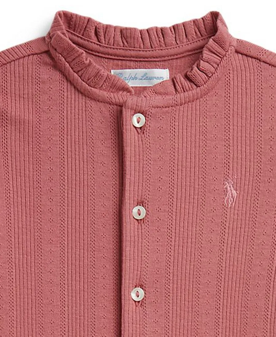 Комплект из топа и леггинсов с рюшами и ажурным вязанием Polo Ralph Lauren, Canvas Pink — фото 3