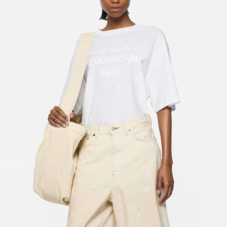 Женская футболка с круглым вырезом Acne Studios, White — фото 4