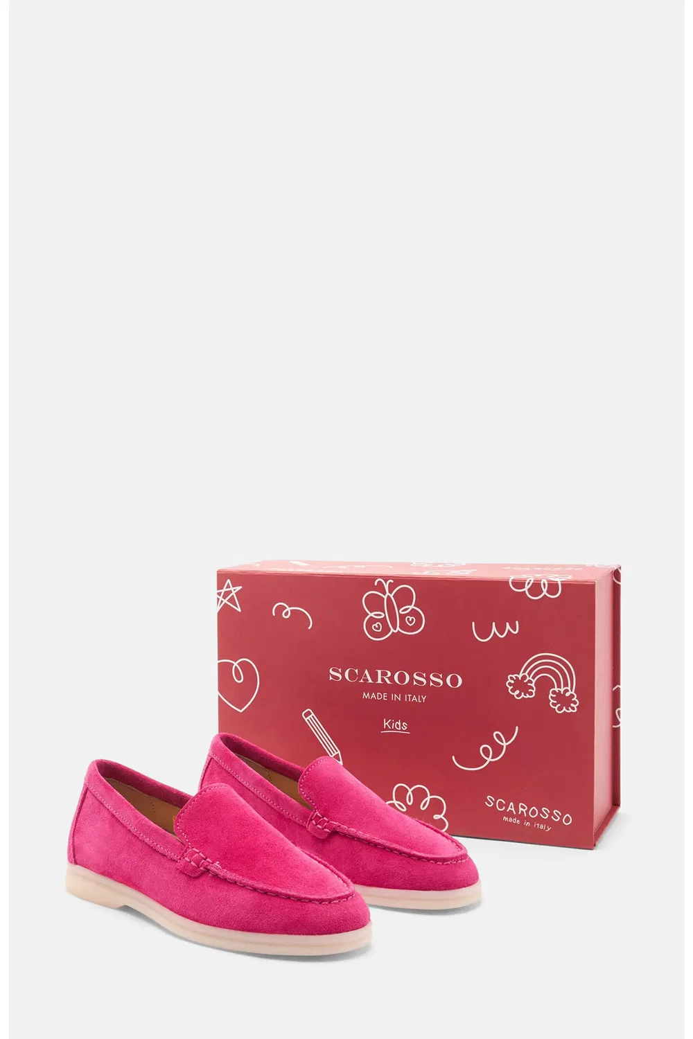 Туфли лоферы детские легкие Ludovica SCAROSSO, Fuchsia - Suede — фото 2