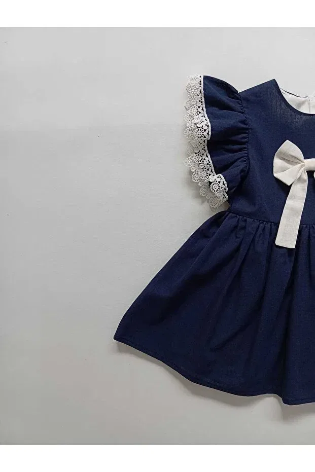 Детское платье для девочек с коротким рукавом Baby, Navy Blue — фото 3