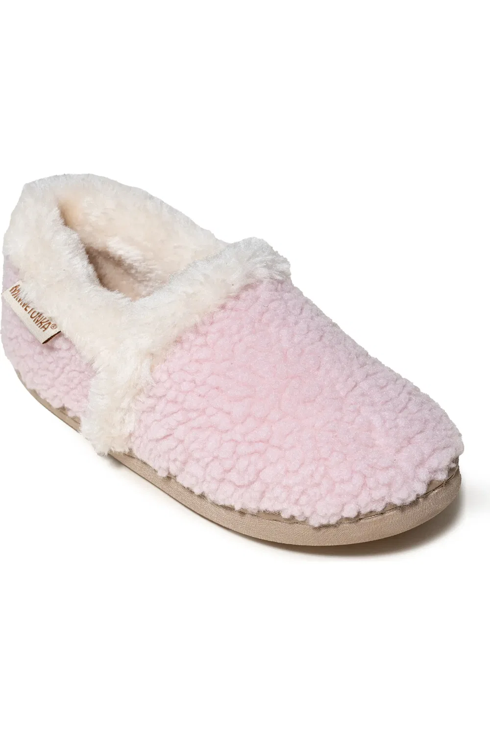 Детские тапочки с искусственным мехом Daina Minnetonka, розовый