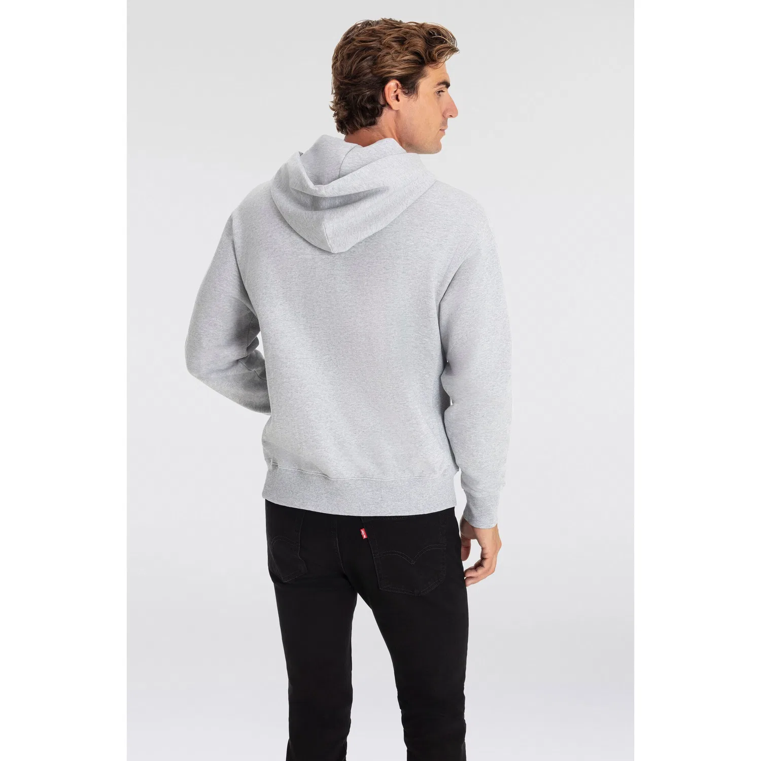 Мужской худи свободного кроя с капюшоном The Authentic худи Levi's, Light Gray — фото 3