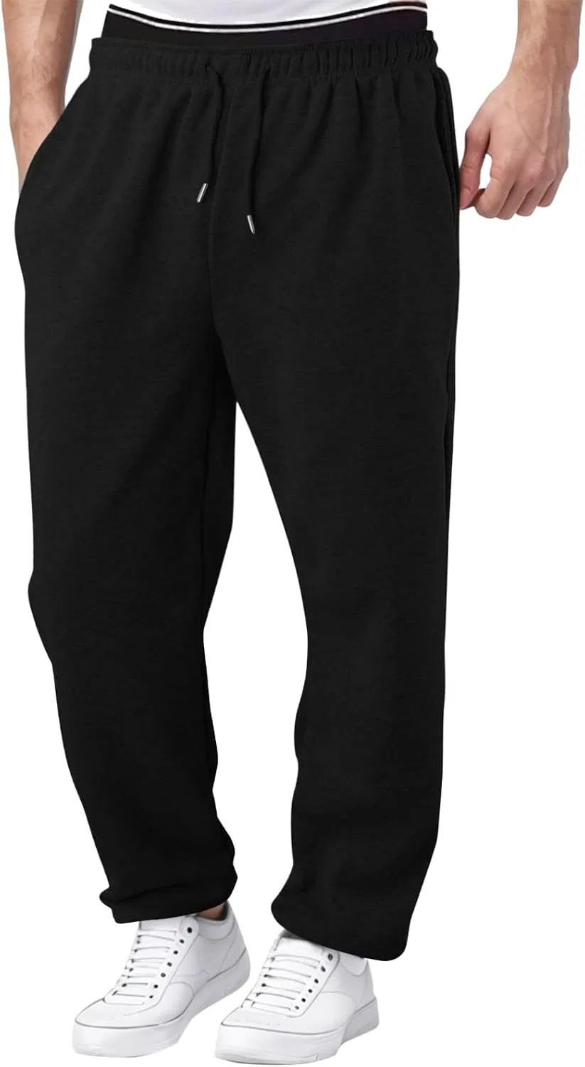 Мужские спортивные штаны на флисе с эластичным поясом, 3 шт, Blue Black Dark Gray — фото 3