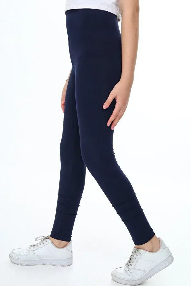 Детские леггинсы для девочек однотонные Toontoy, Navy Blue — фото 4