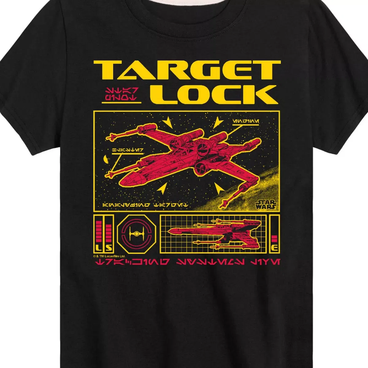 Детская футболка с принтом X-Wing Target Lock Star Wars, Heather Charcoal — фото 2
