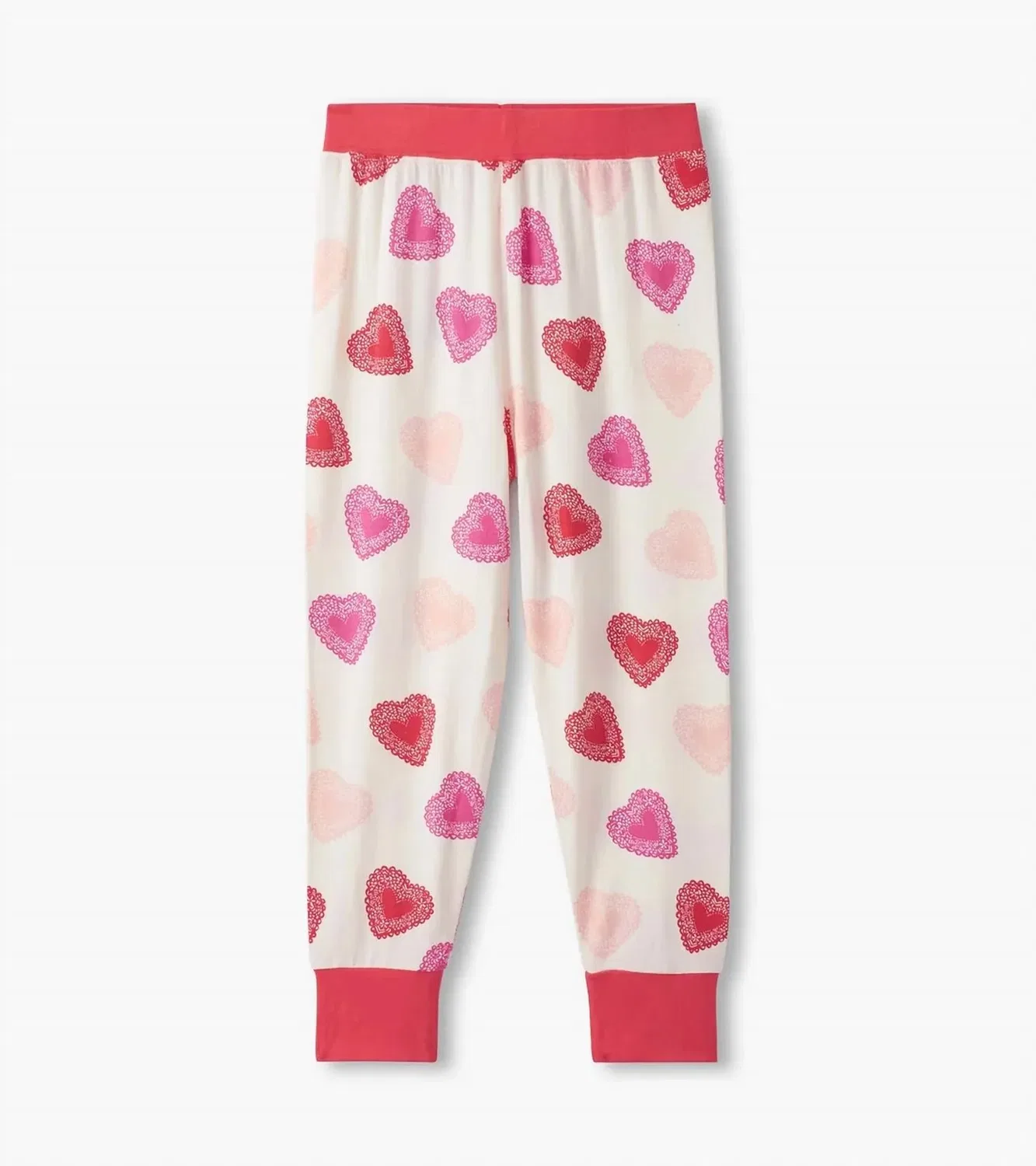 Детский комплект пижамы с вырезанными сердцами Cut-Out Hearts Bamboo Hatley, Natural — фото 4