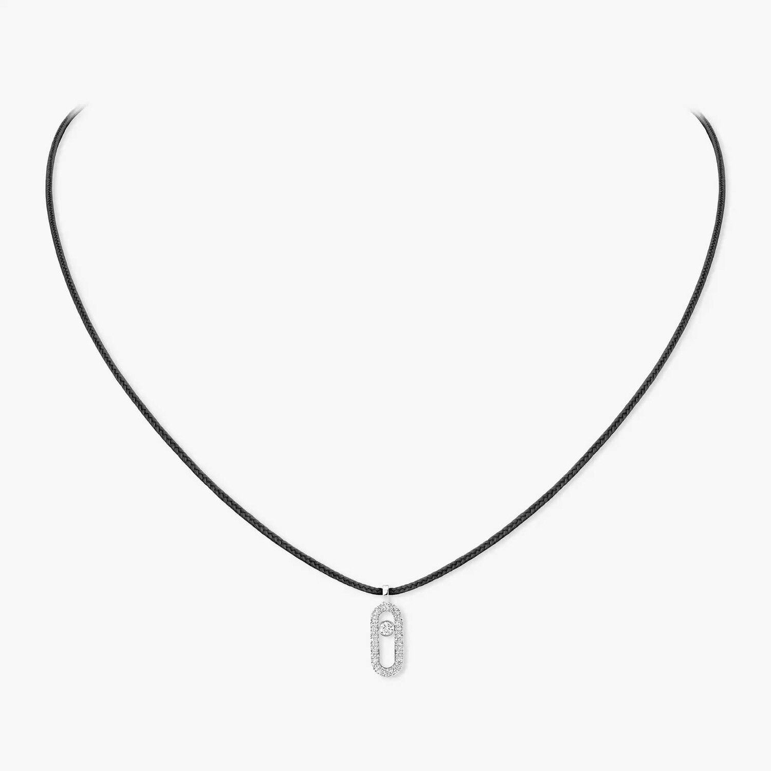 

Колье Messika Care(s) Pavé Black Cord, белое золото/бриллианты