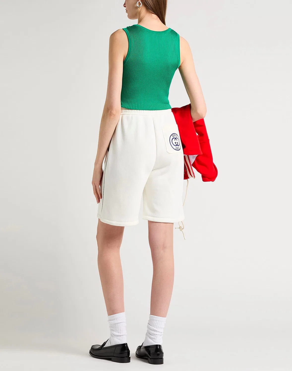 Женские спортивные шорты с вышивкой Athletic Shorts Gucci, белый — фото 3