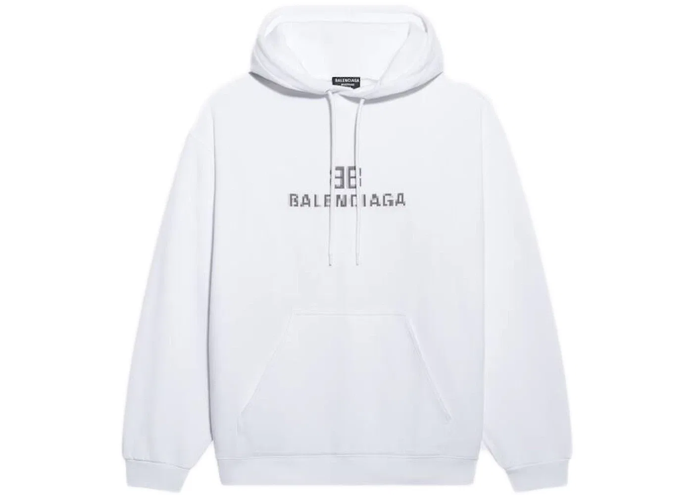 Женский худи среднего кроя BB Pixel Medium Fit Hoodie Balenciaga, White