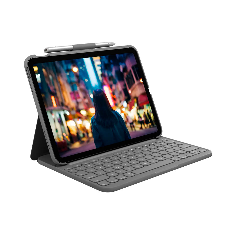 

Клавиатура-чехол Logitech Slim Folio для iPad 10.9'', английская раскладка, серый