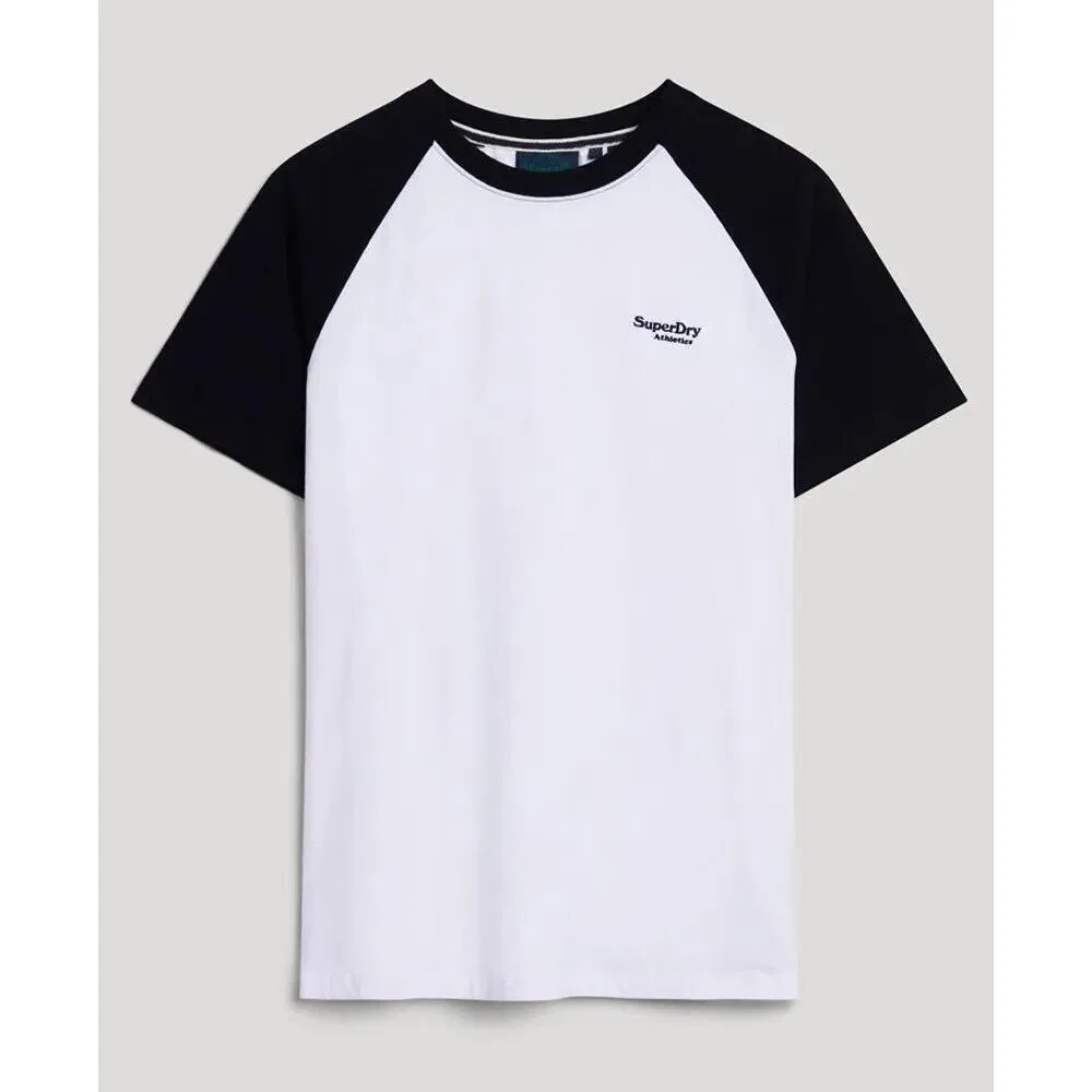 Мужская хлопковая футболка-поло с логотипом Superdry Essential, Weiss Schwarz — фото 2