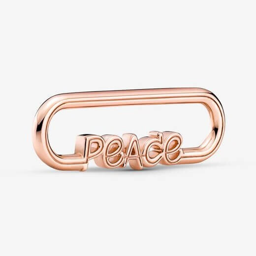 

Звено для браслета Pandora ME Styling Peace Word, розовое золото