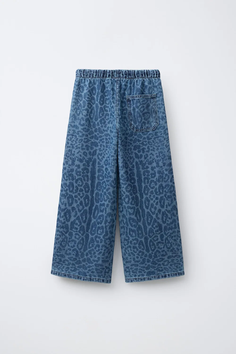 Джинсы с анималистическим принтом и широкими штанинами ZARA, Blue — фото 2