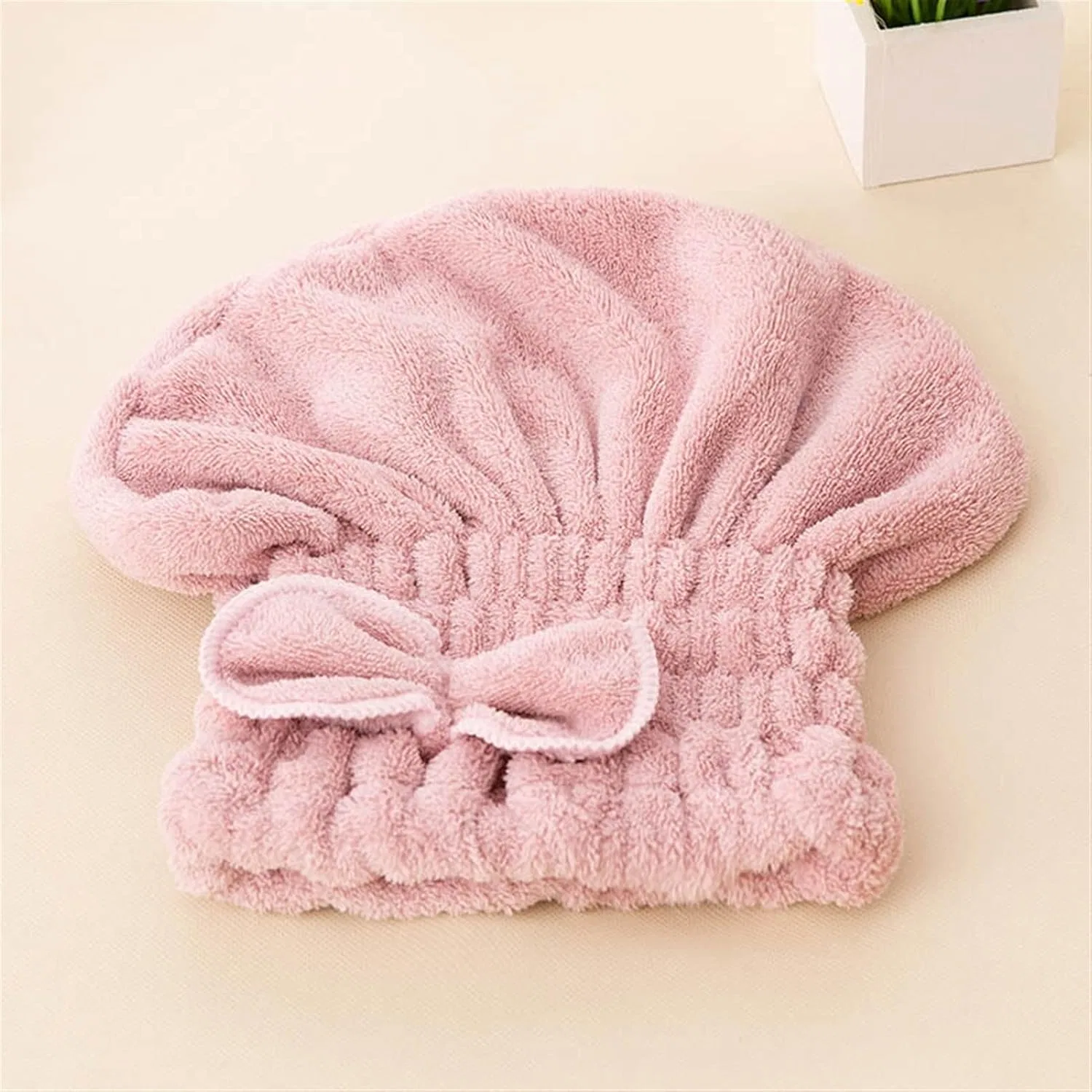 Полотенце для волос Microfiber Dry Hair Cap, TYUTYU, 1 шт, 100 г, Beige — фото 3