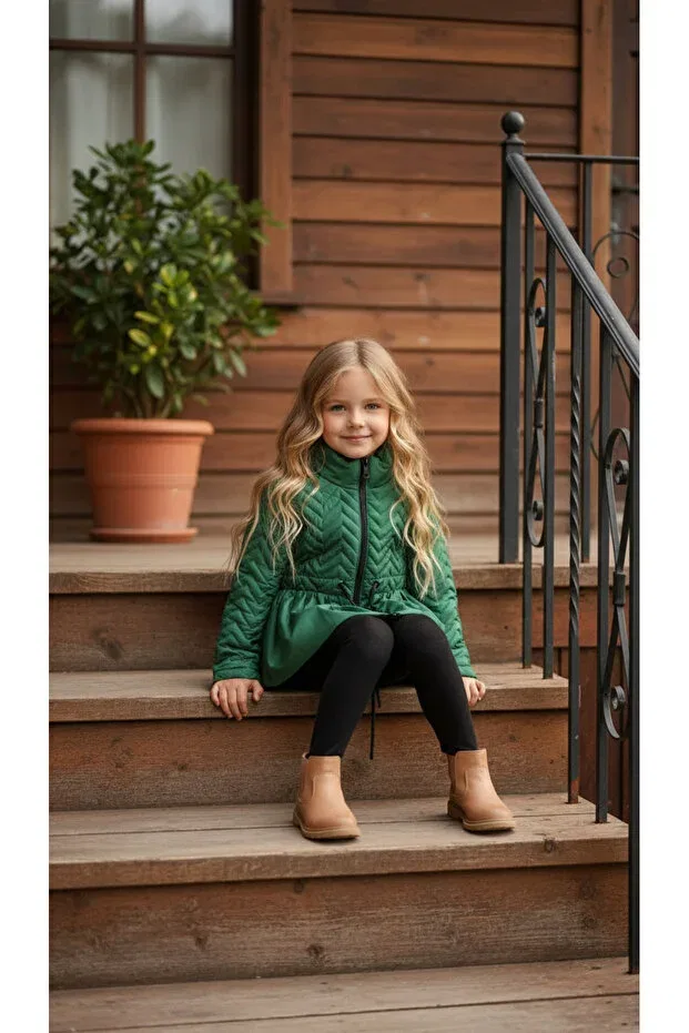 Детское пальто для девочек с длинным рукавом Hc Kids Wear, Green
