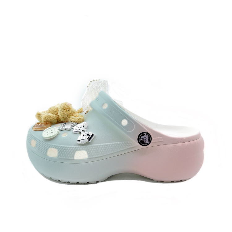 Crocs Классические туфли-сабо на платформе унисекс синего и розового цвета