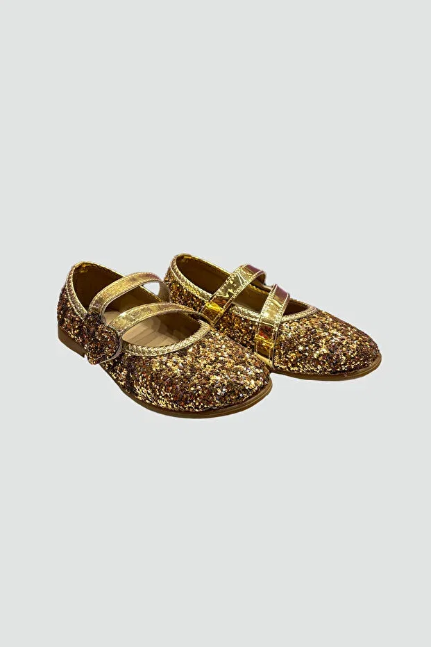 Детские туфли для девочек с блестками Star Pearl Kids, Gold