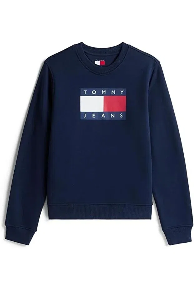 Женские свитшот с принтом Tjw reg tj flag crew Tommy Hilfiger, Navy Blue — фото 4