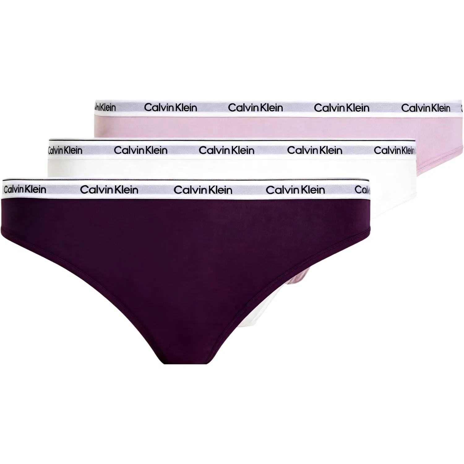 Женские трусы-слипы с принтом 3 Pack (Purple+White+Pink) Calvin Klein, Purple/White/Pink