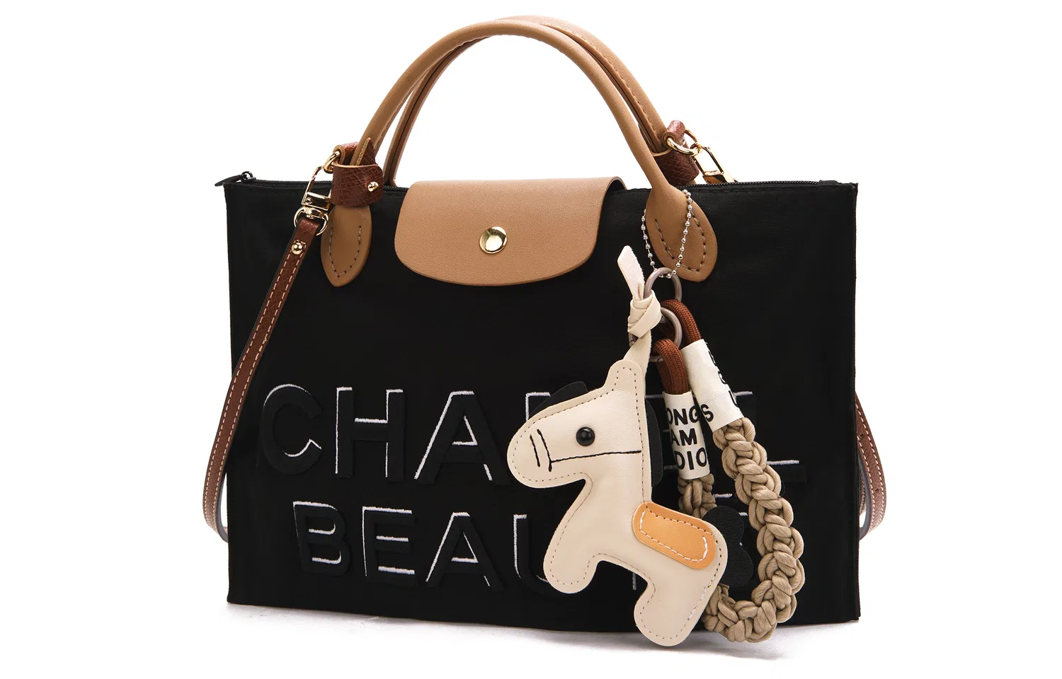 Женская косметичка для макияжа с принтом Cocoa White Horse Jinx Doll, CHANEL, Black — фото 4