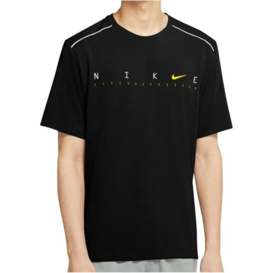 Мужская футболка с коротким рукавом Nike M Nk Dry Miler Ss Tech Ff N, Черный — фото 2