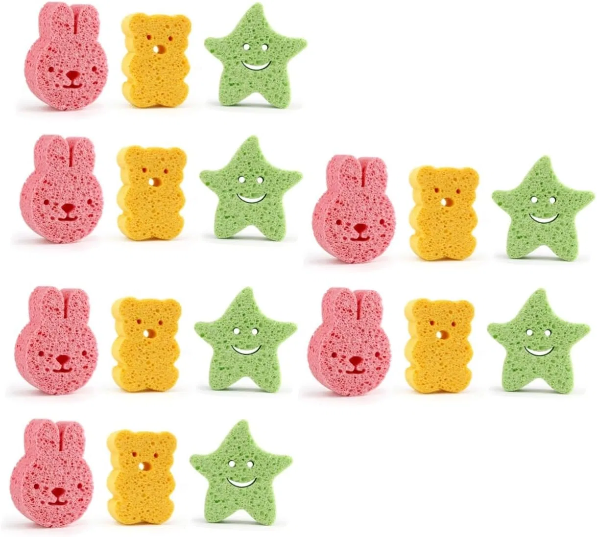 Набор мочалок для душа Animal Bath Sponge, Beavorty, 18 шт, 9.5x6.7x7.5 см