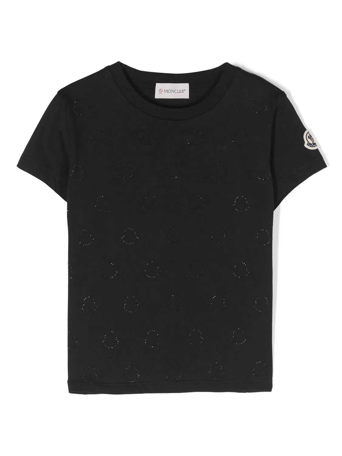 Футболка с монограммой из хлопка Moncler, черный