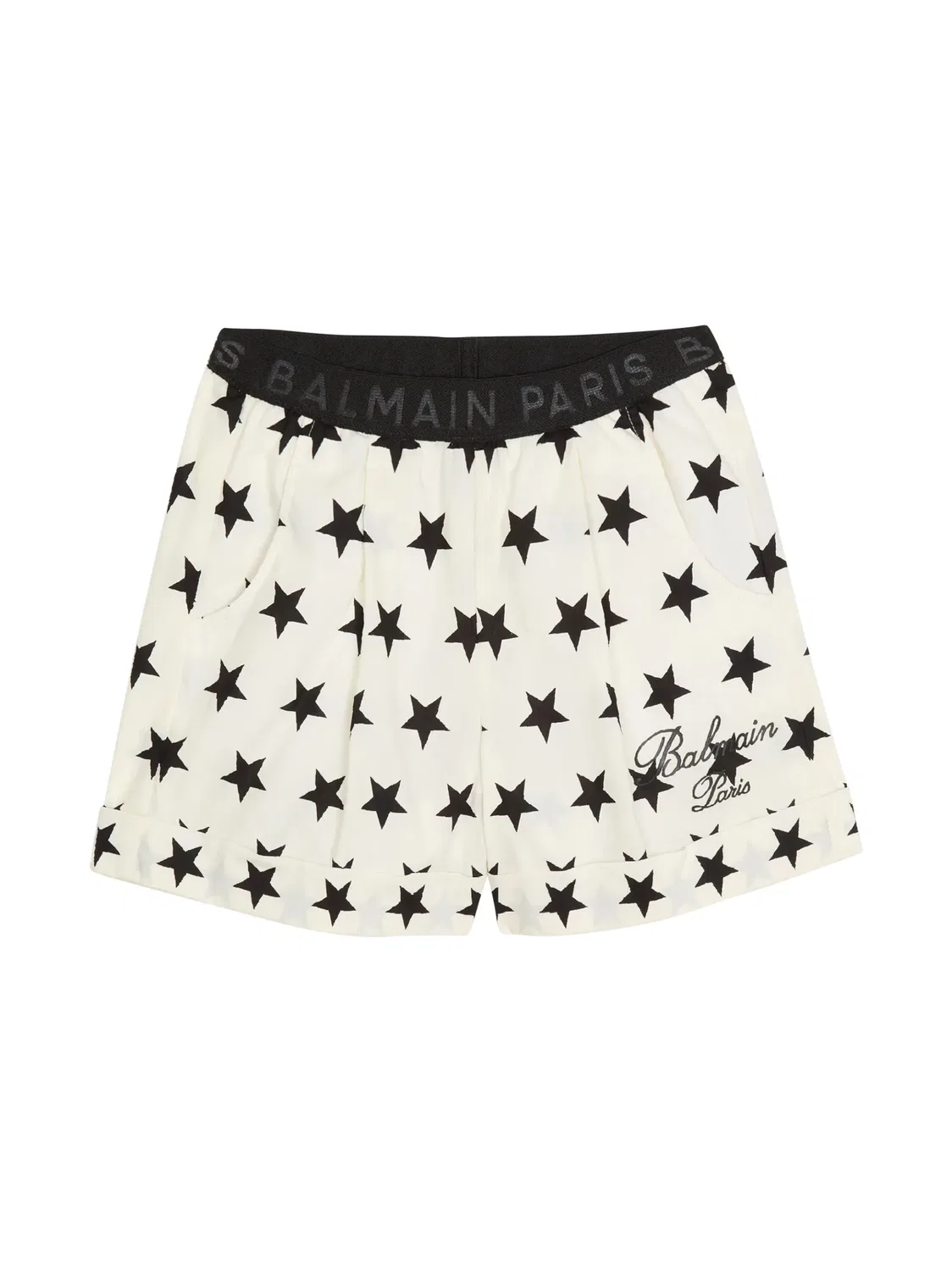 Шорты с звездным принтом Balmain, белый